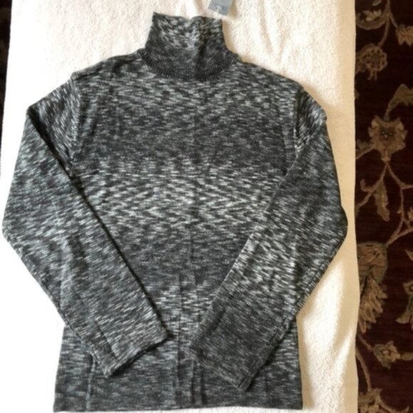 Vintage Verigated Charcoal Turtleneck - Picture 1 of 9